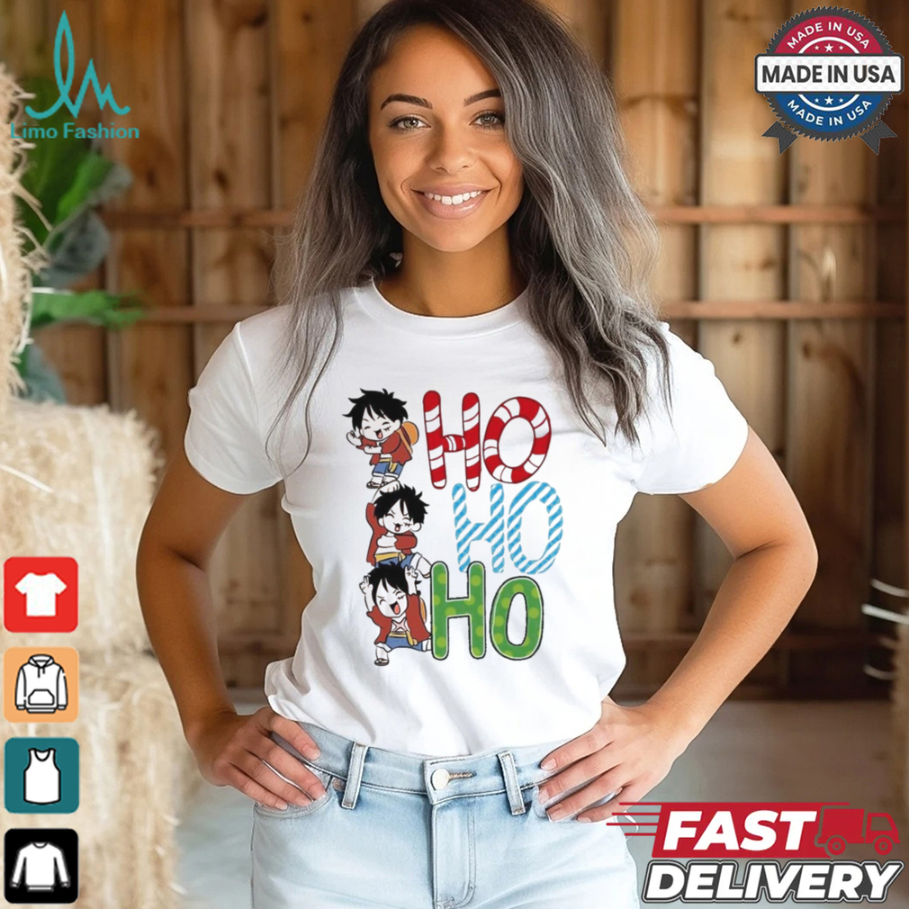 Ho Ho Ho Santa Luffy Monkey Anime Manga Christmas Shirt Ho Ho Ho Santa Luffy Monkey Anime Manga Christmas Shirt
