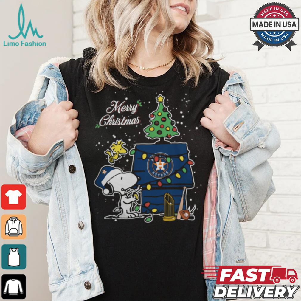 Houston Astros Merry Christmas With Snoopy Baby T Shirt Houston Astros Merry Christmas With Snoopy Baby T Shirt