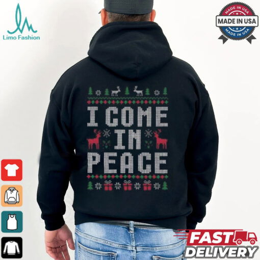 I Come In Peace Matching Couples Ugly Christmas Shirt