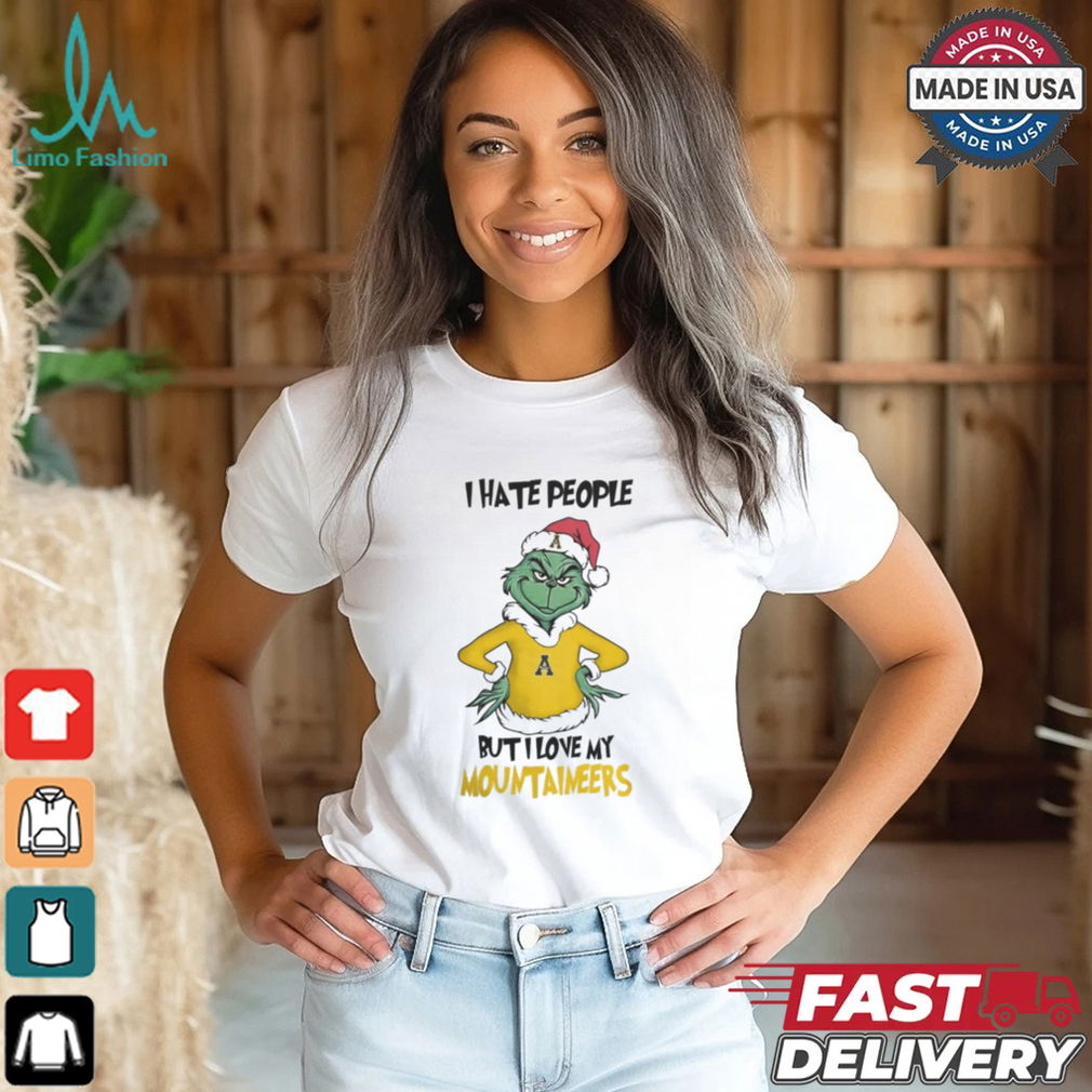 I Hate People But I Love My Appalachian State Mountaineers Grinch Merry Christmas Shirt I Hate People But I Love My Appalachian State Mountaineers Grinch Merry Christmas Shirt