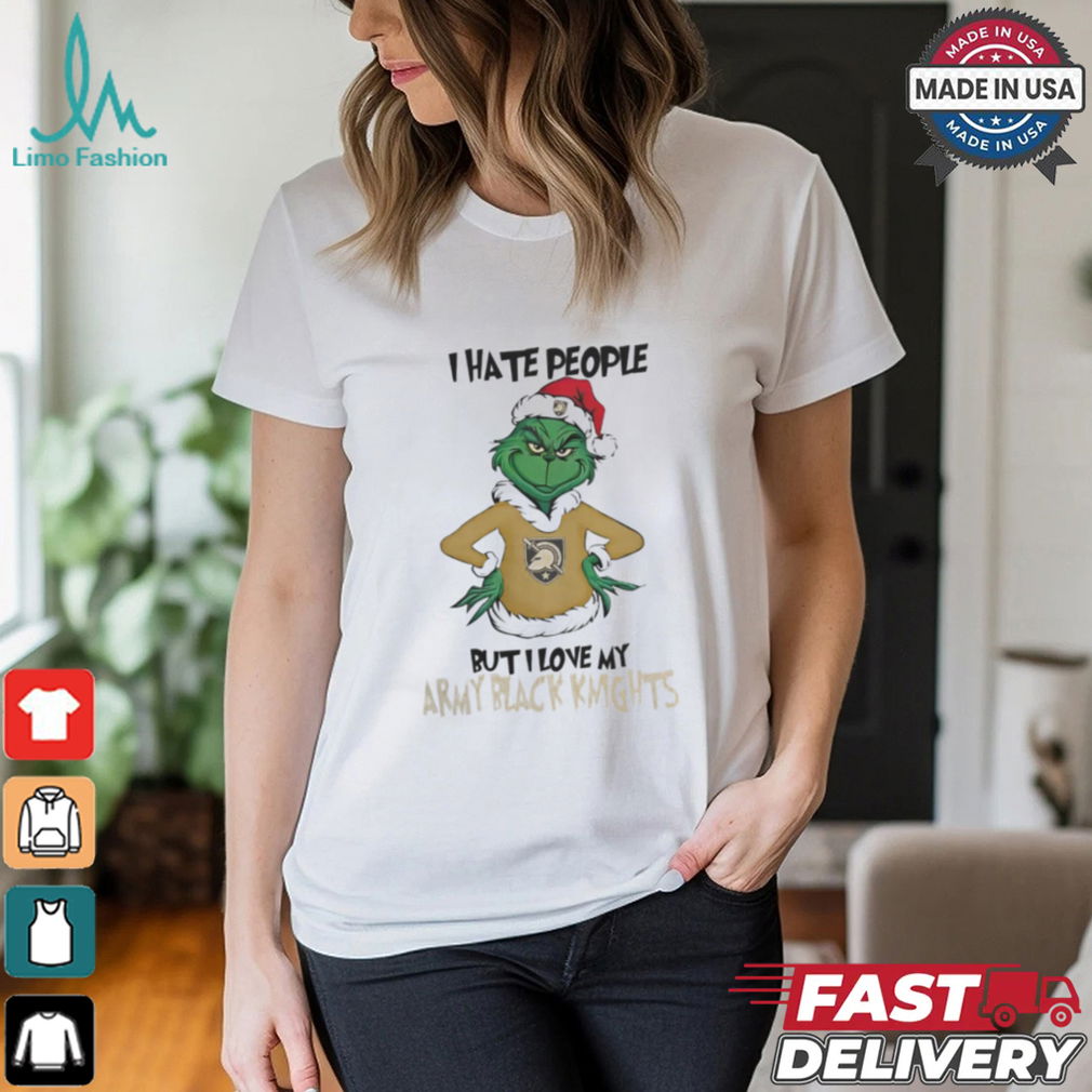 I Hate People But I Love My Army Black Knights Grinch Merry Christmas Shirt I Hate People But I Love My Army Black Knights Grinch Merry Christmas Shirt