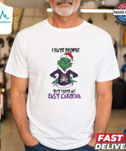 I Hate People But I Love My East Carolina Pirates Grinch Merry Christmas Shirt