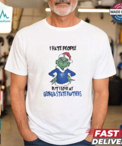 I Hate People But I Love My Georgia State Panthers Grinch Merry Christmas Shirt