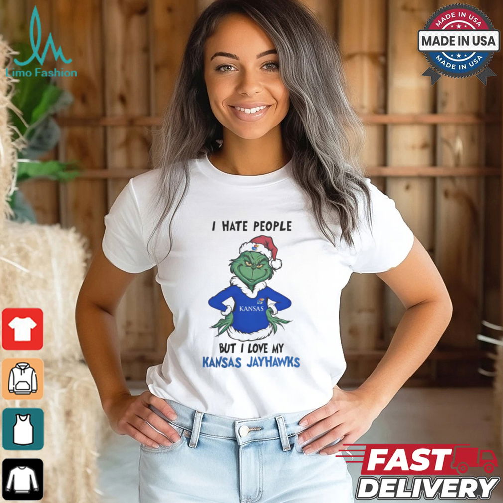 I Hate People But I Love My Kansas Jayhawks Grinch Merry Christmas Shirt I Hate People But I Love My Kansas Jayhawks Grinch Merry Christmas Shirt