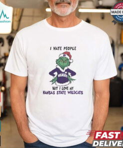 I Hate People But I Love My Kansas State Wildcats Grinch Merry Christmas Shirt