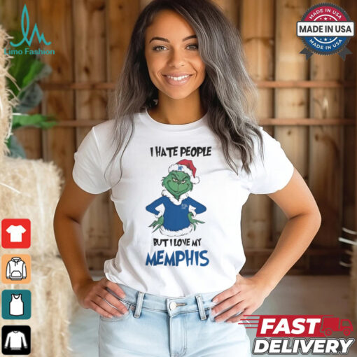 I Hate People But I Love My Memphis Tigers Grinch Merry Christmas Shirt