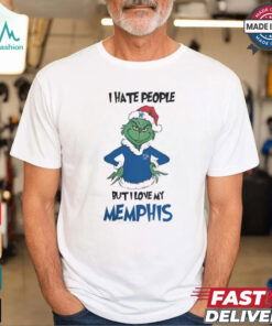 I Hate People But I Love My Memphis Tigers Grinch Merry Christmas Shirt