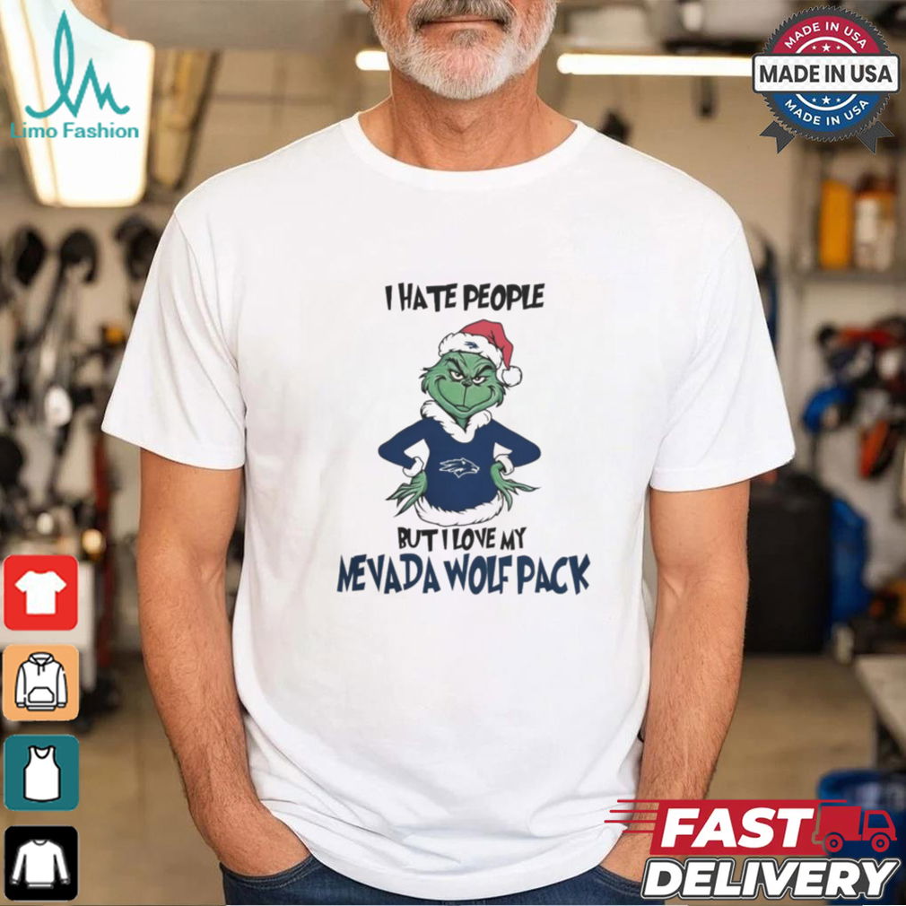 I Hate People But I Love My Nevada Wolf Pack Grinch Merry Christmas Shirt I Hate People But I Love My Nevada Wolf Pack Grinch Merry Christmas Shirt
