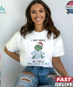 I Hate People But I Love My North Carolina Tar Heels Grinch Merry Christmas Shirt
