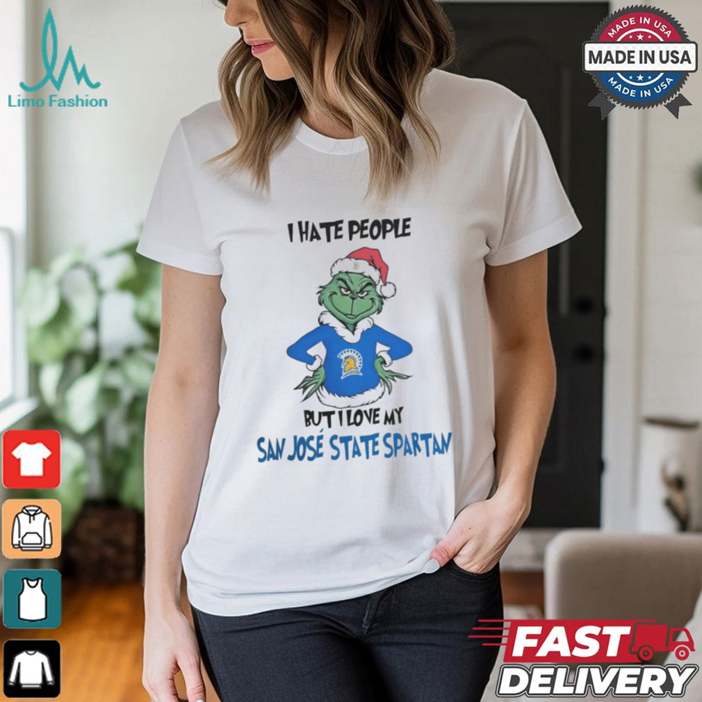 I Hate People But I Love My San José State Spartans Grinch Merry Christmas Shirt I Hate People But I Love My San José State Spartans Grinch Merry Christmas Shirt