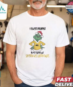 I Hate People But I Love My Southern Miss Golden Eagles Grinch Merry Christmas Shirt