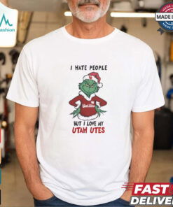I Hate People But I Love My Utah Utes Grinch Merry Christmas Shirt