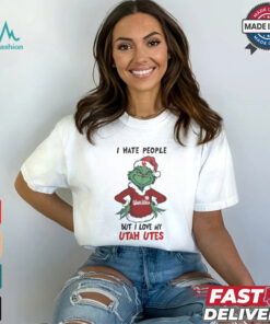 I Hate People But I Love My Utah Utes Grinch Merry Christmas Shirt