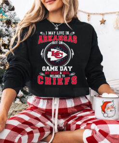 I May Live In Arkansas But On Game Day My Heart & Soul Belongs To Chiefs T Shirt
