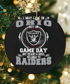 I May Live In Ohio But On Game Day My Heart & Soul Belongs To Oakland Raiders T Shirt