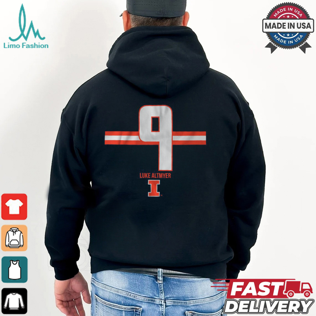 Illinois Football Luke Altmyer Number Stripe Shirt Illinois Football Luke Altmyer Number Stripe Shirt