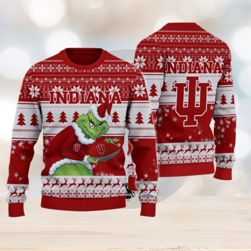 Indiana Hoosiers Grinch Ugly Christmas Sweater Indiana Hoosiers Grinch Ugly Christmas Sweater