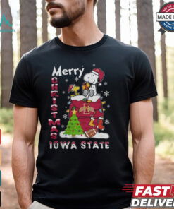 Iowa State Cyclones Snoopy And Woodstock Merry Christmas Shirt