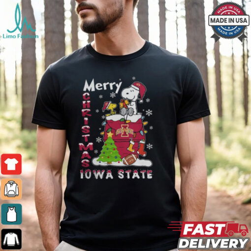 Iowa State Cyclones Snoopy And Woodstock Merry Christmas Shirt