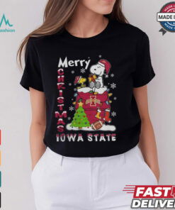 Iowa State Cyclones Snoopy And Woodstock Merry Christmas Shirt