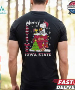 Iowa State Cyclones Snoopy And Woodstock Merry Christmas Shirt
