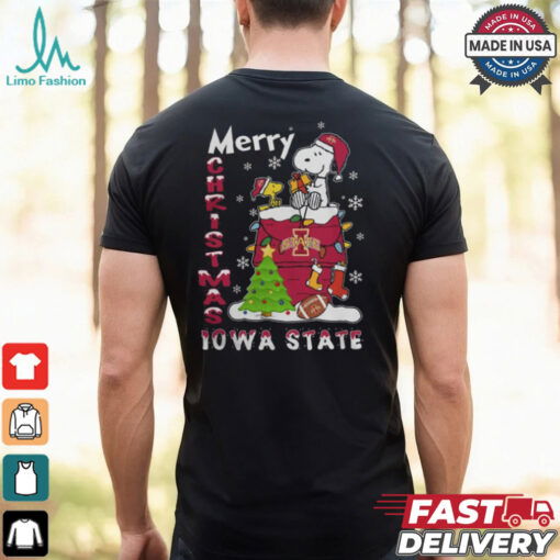 Iowa State Cyclones Snoopy And Woodstock Merry Christmas Shirt