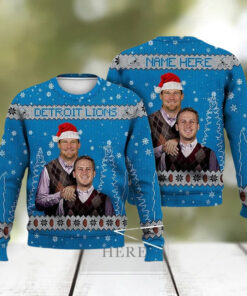 Jared Goff Dan Campbell Ugly Christmas Sweater, Step Brothers Football Sweater
