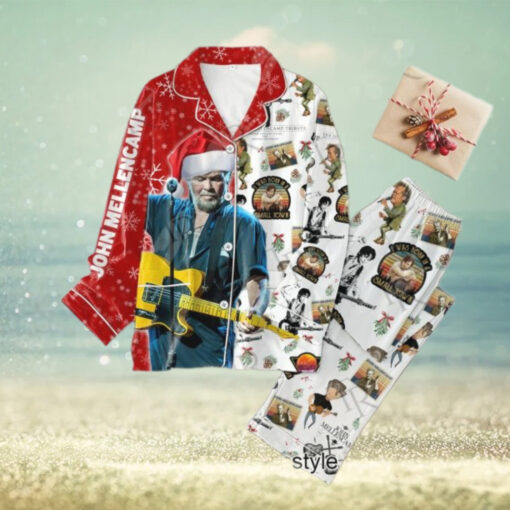 John Mellencamp Christmas Button Down Pajamas Set