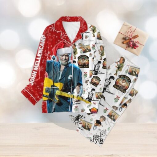 John Mellencamp Christmas Button Down Pajamas Set