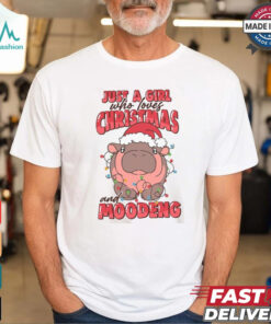 Just A Girl Who Loves Christmas and Moodeng Shirt