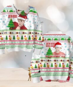 Justin Bieber Rockin Around Christmas Tree Kiss Under The Mistletoe Chirstmas Gifts 2024 Xmas For Family And Friends Ugly Sweater