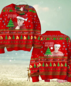 Justin Bieber Rockin Around Christmas Tree Kiss Under The Mistletoe Red Chirstmas Gifts 2024 Xmas For Family And Friends Ugly Sweater