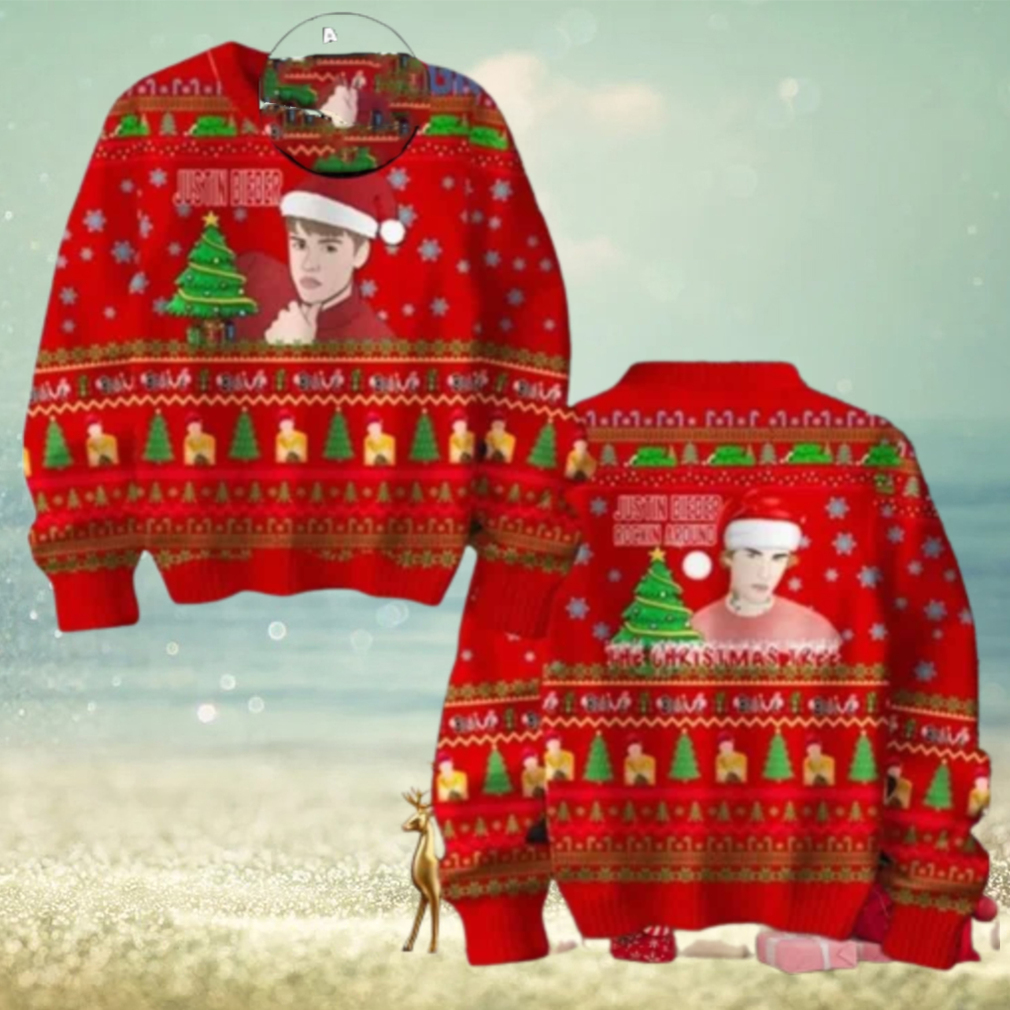 Justin Bieber Rockin Around Christmas Tree Kiss Under The Mistletoe Red Chirstmas Gifts 2024 Xmas For Family And Friends Ugly Sweater Justin Bieber Rockin Around Christmas Tree Kiss Under The Mistletoe Red Chirstmas Gifts 2024 Xmas For Family And Friends Ugly Sweater