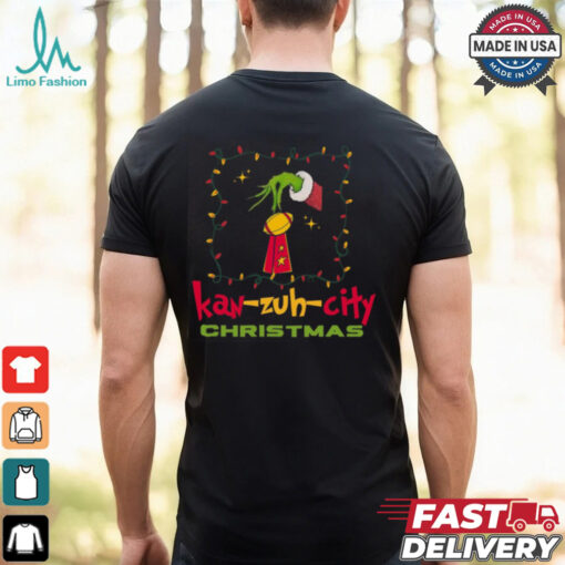 KC Football Grinchy Trophy Kansas City Christmas Gift Shirt