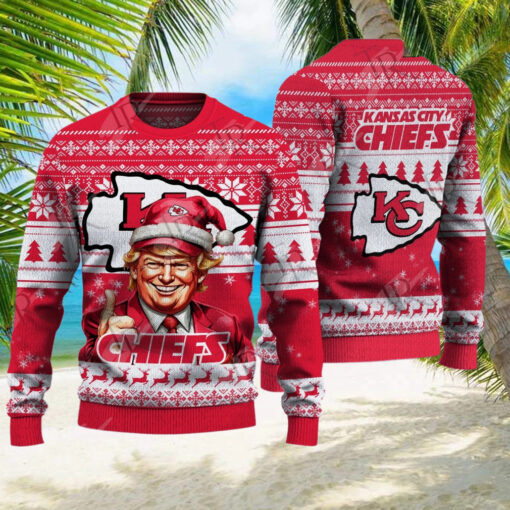 Kansas City Chiefs Christmas Donald Trump Knitted Sweater