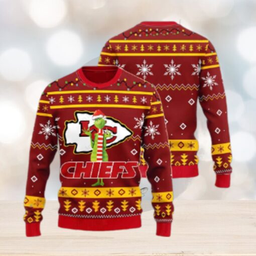 Kansas City Chiefs Funny Grinch NFL Ugly Christmas Sweater