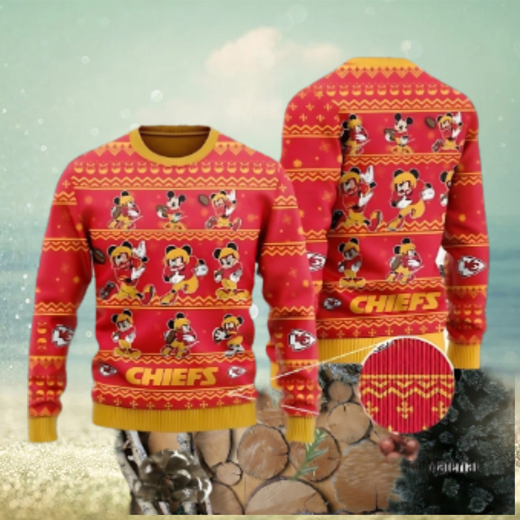 Kansas City Chiefs Multiple Mickey Mouse Ugly Christmas Sweater Kansas City Chiefs Multiple Mickey Mouse Ugly Christmas Sweater