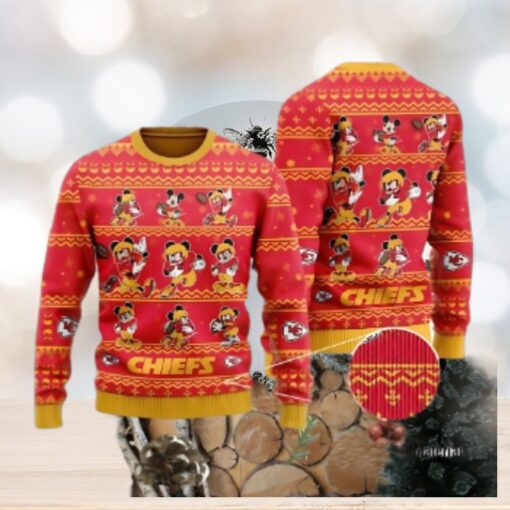 Kansas City Chiefs Multiple Mickey Mouse Ugly Christmas Sweater