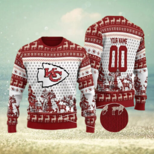 Kansas City Chiefs Personalized Reindee Ugly Christmas Sweater
