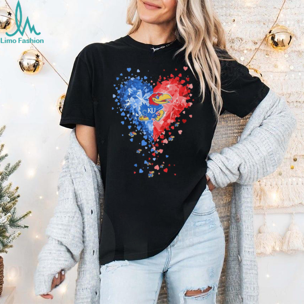 Kansas Jayhawks basketball Crystal Heart Shirt Kansas Jayhawks basketball Crystal Heart Shirt