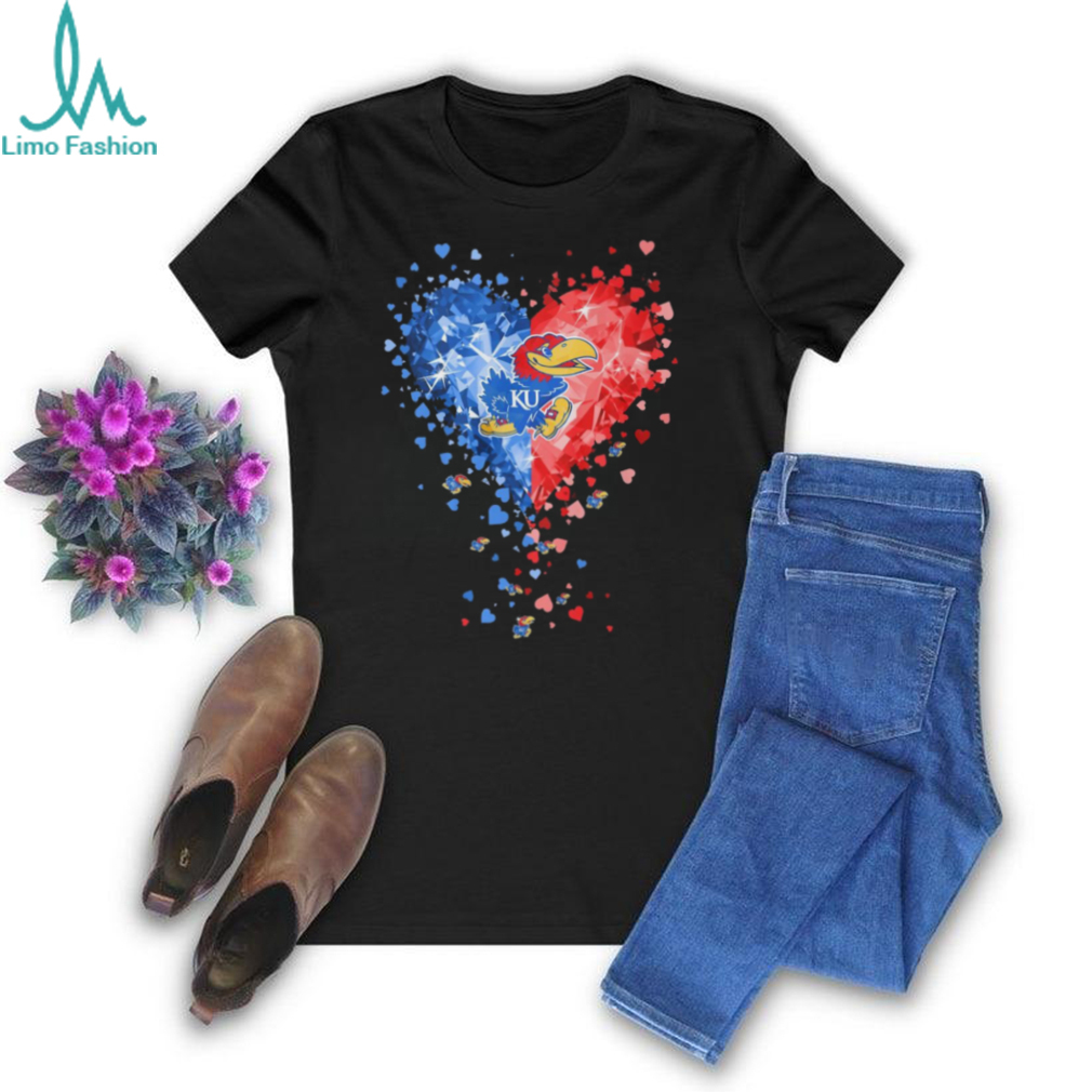Kansas Jayhawks basketball Crystal Heart Shirt Kansas Jayhawks basketball Crystal Heart Shirt