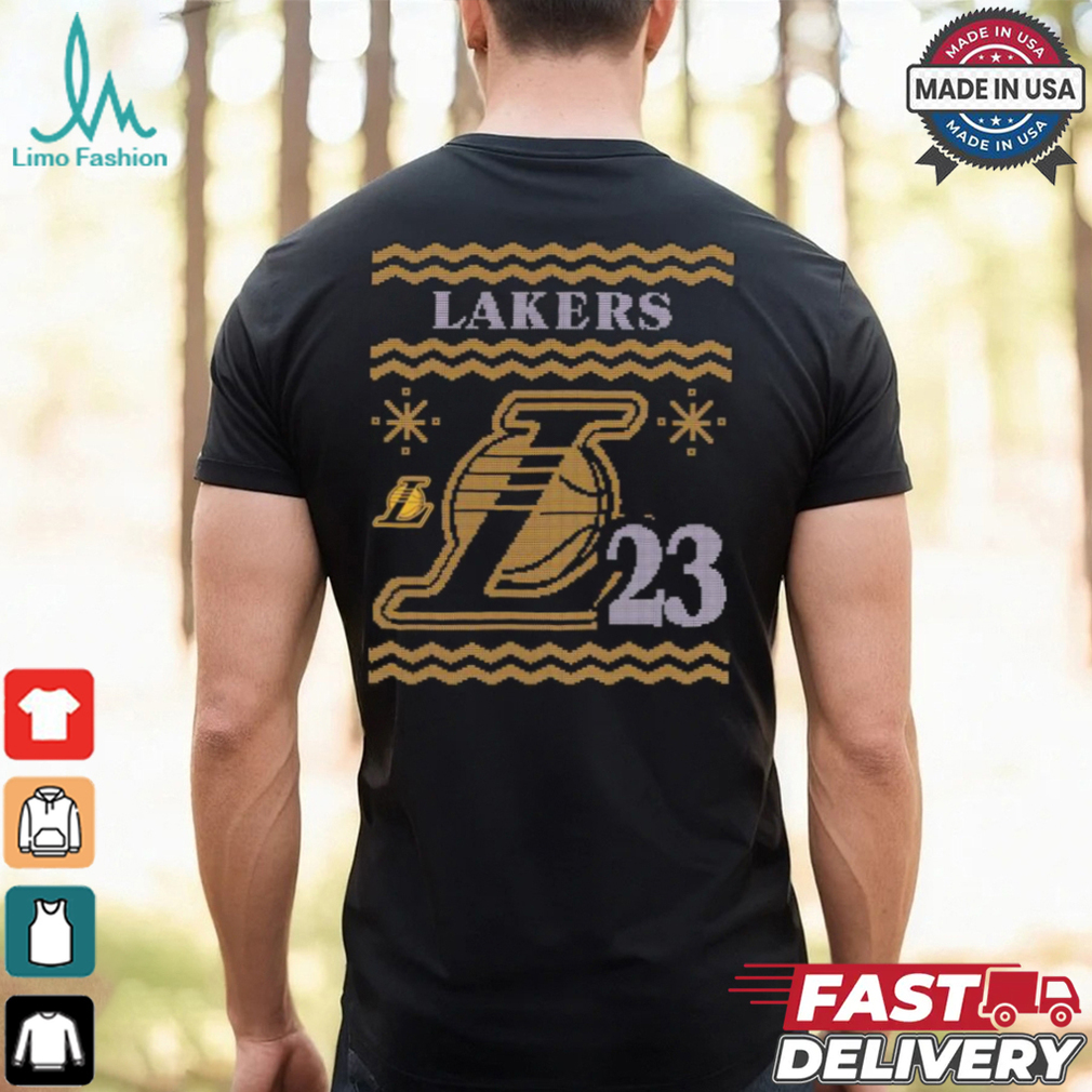 LeBron James Los Angeles Lakers Ugly Sweater Name & Number T Shirt LeBron James Los Angeles Lakers Ugly Sweater Name & Number T Shirt