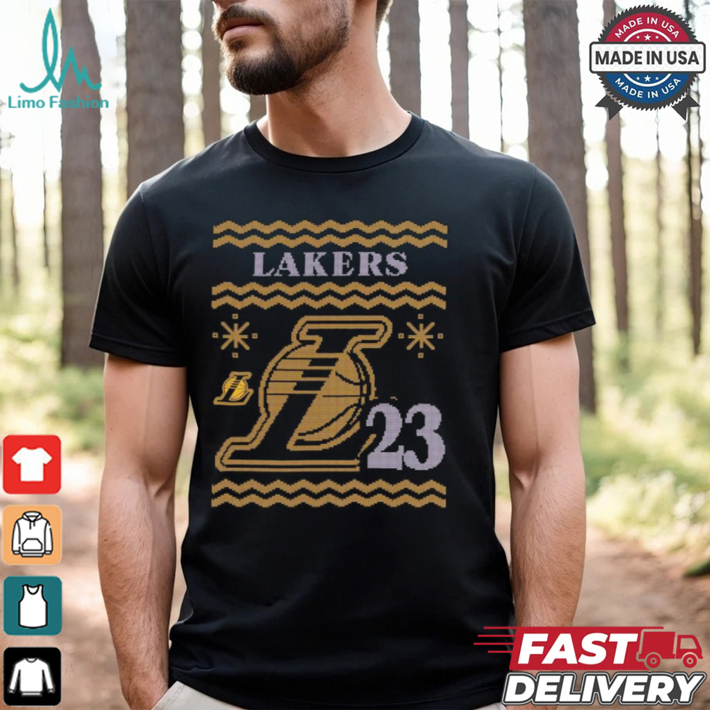 LeBron James Los Angeles Lakers Ugly Sweater Name & Number T Shirt LeBron James Los Angeles Lakers Ugly Sweater Name & Number T Shirt