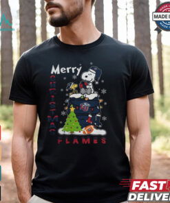 Liberty Flames Snoopy And Woodstock Merry Christmas Shirt