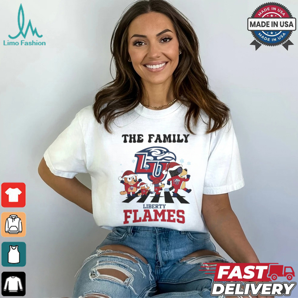 Liberty Flames X Family Bluey Merry Christmas 2024 Shirt Liberty Flames X Family Bluey Merry Christmas 2024 Shirt