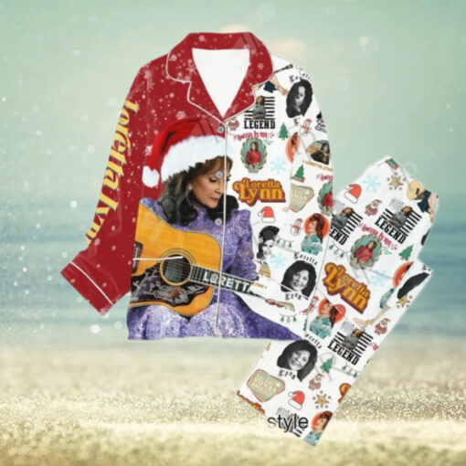 Loretta Lynn Legend Merry Christmas Button Down Pajamas Set