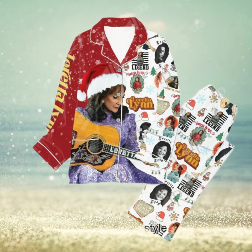 Loretta Lynn Legend Merry Christmas Button Down Pajamas Set Loretta Lynn Legend Merry Christmas Button Down Pajamas Set
