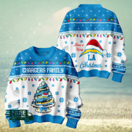 Los Angeles Chargers Family Ugly Christmas Sweater