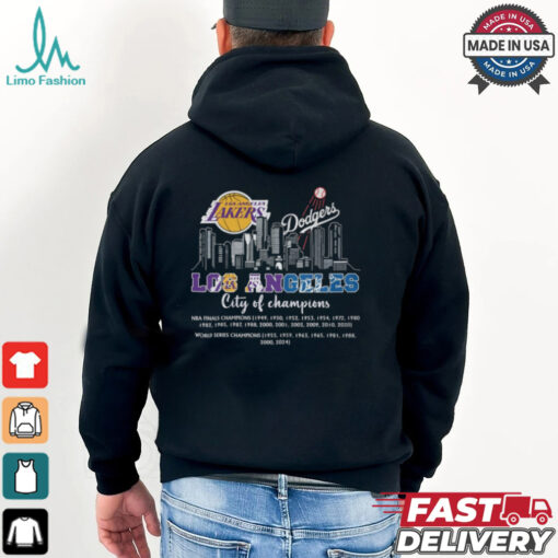 Los Angeles City Of Champions Los Angeles Lakers X Los Angeles Dodgers Shirt