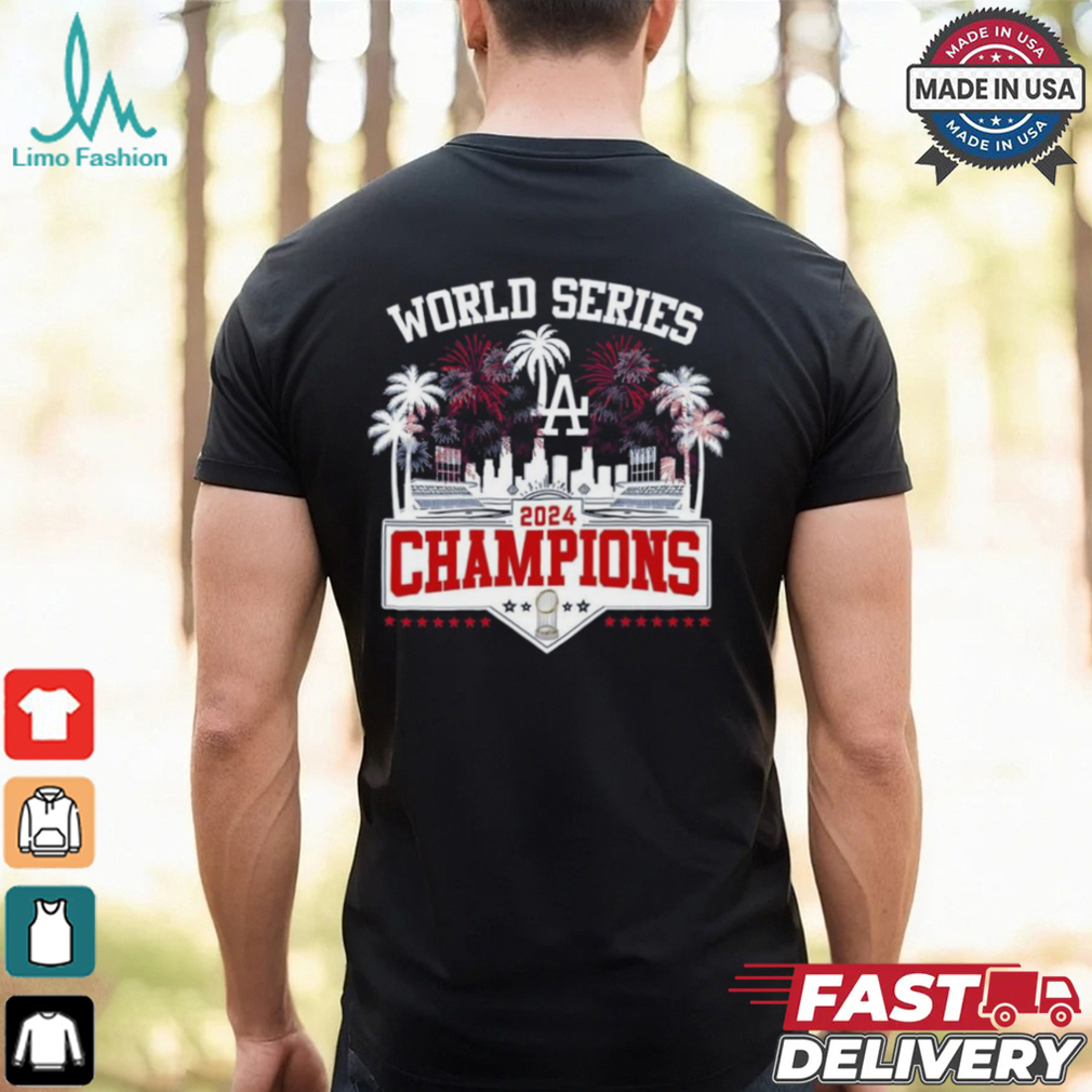 Los Angeles Dodgers 2024 Champions World Series Celebration With Fan Shirt Los Angeles Dodgers 2024 Champions World Series Celebration With Fan Shirt